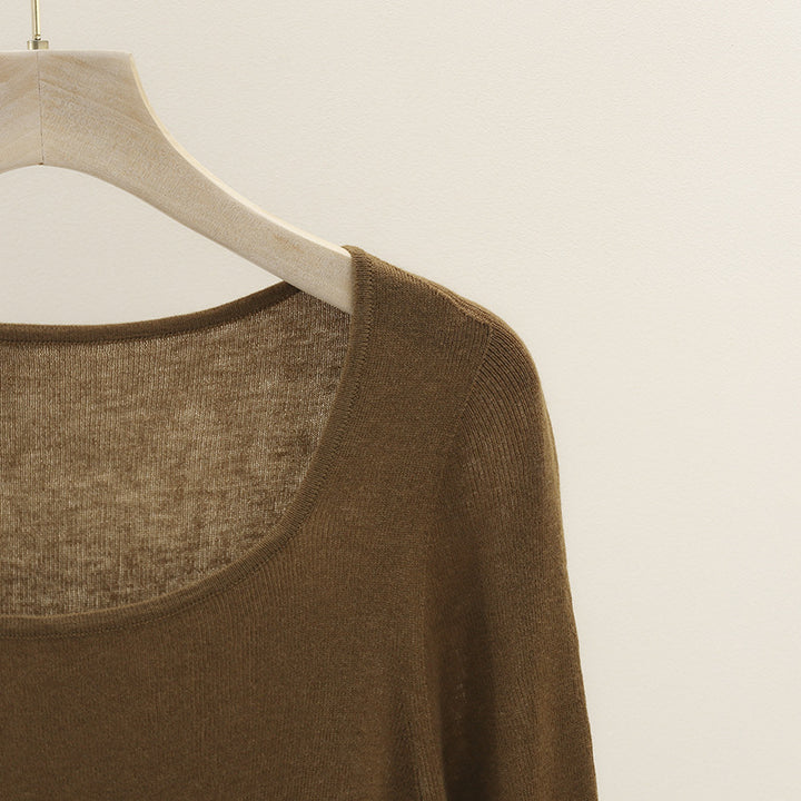 Ladies Fine Ribbed Knit Top with Wide Straps and Smooth Draping Mune Fashion