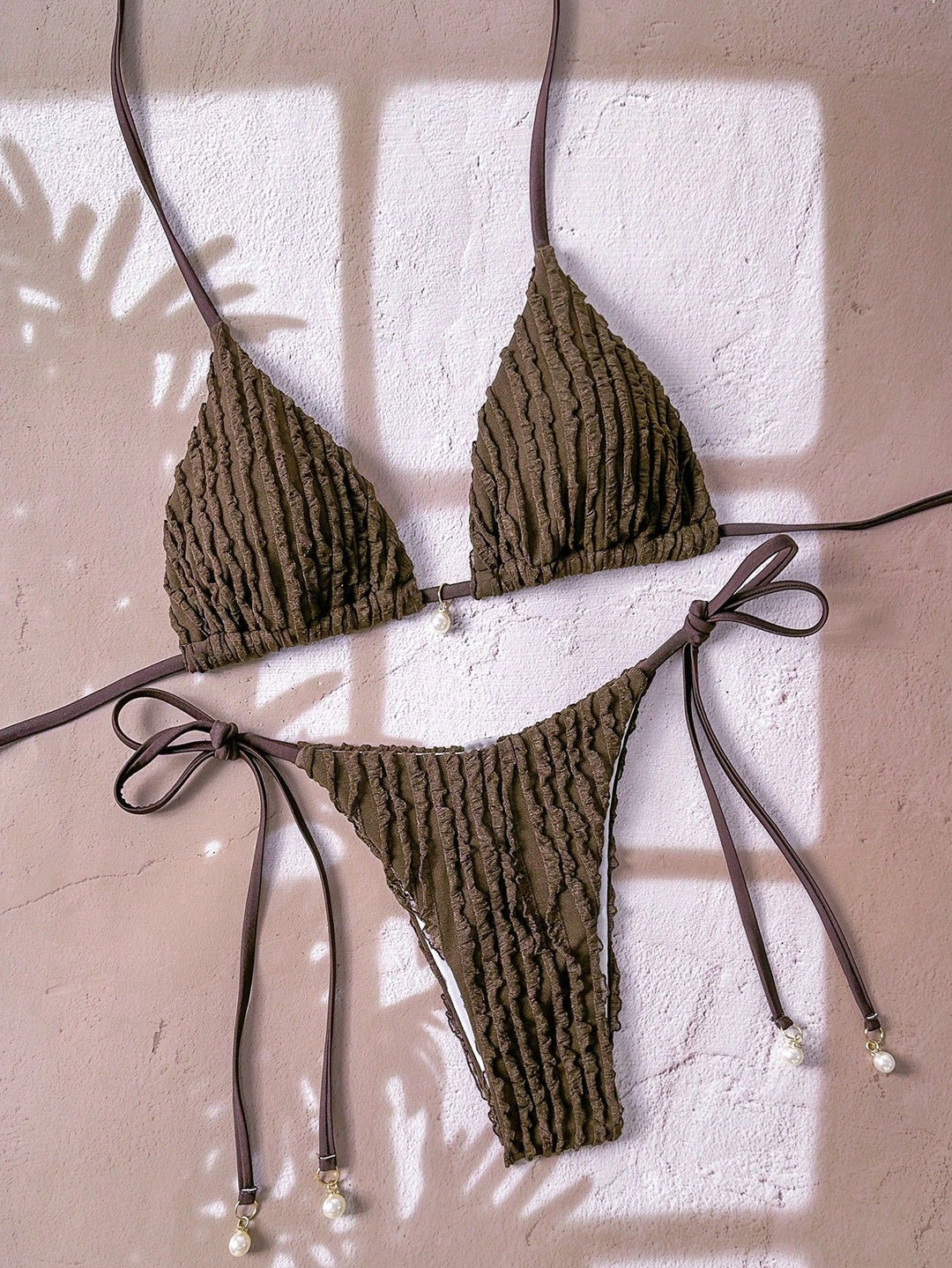 Women's Triangle Bikini with Structured Texture Mune Fashion