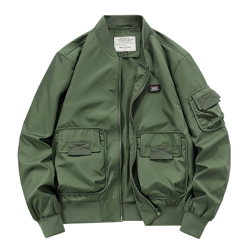 Men's  rugged multi-pocket nylon bomber jacket Mune Fashion
