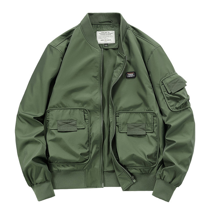 Men's  rugged multi-pocket nylon bomber jacket Mune Fashion