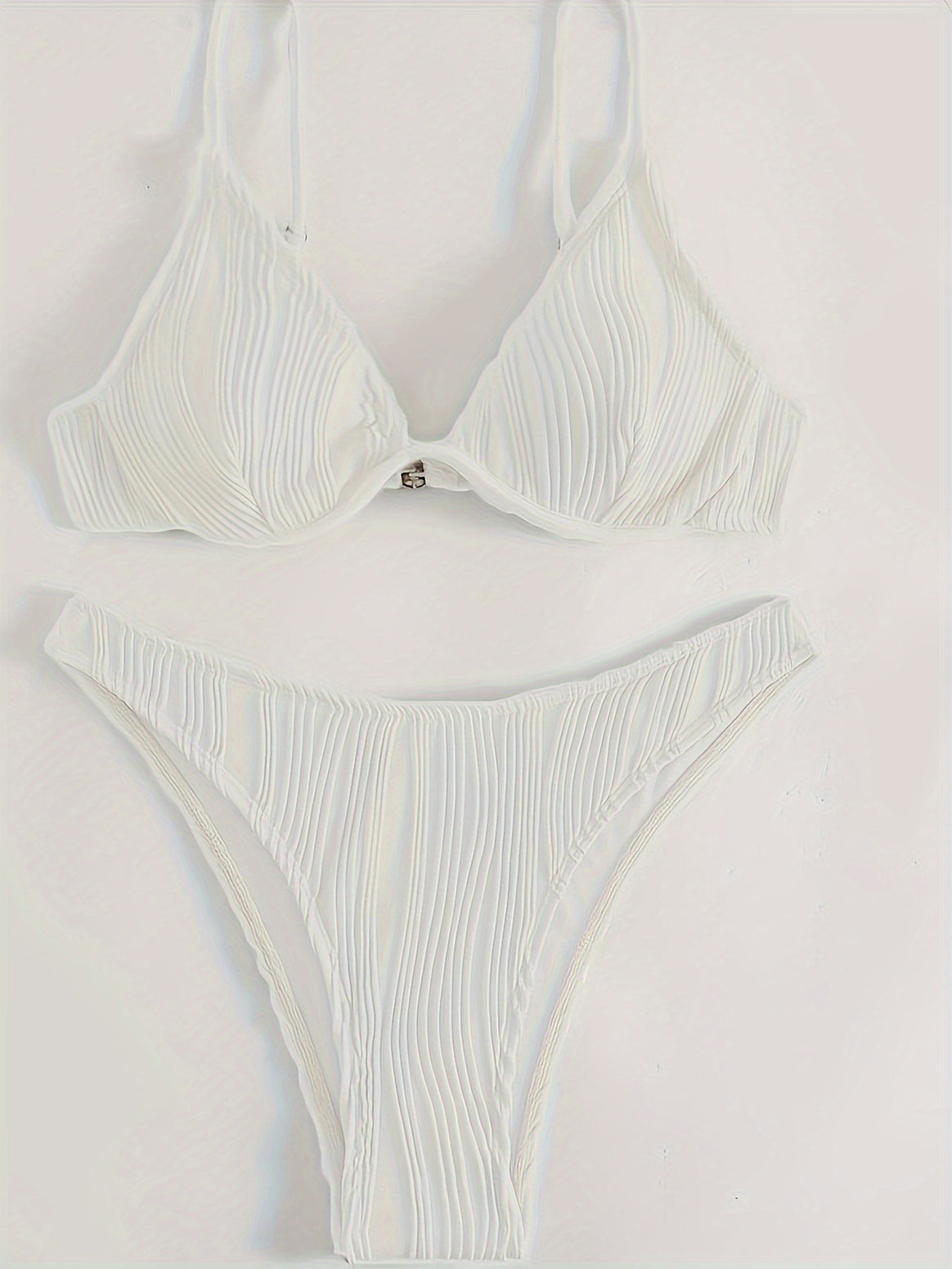 Women's bikini set with elegant pleated pattern Mune Fashion