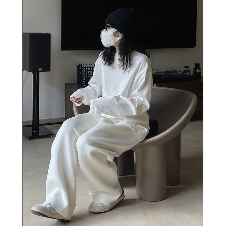 Women Loose Long Sleeve in Oversized Style made of Cotton Jersey with Extended Hem Mune Fashion