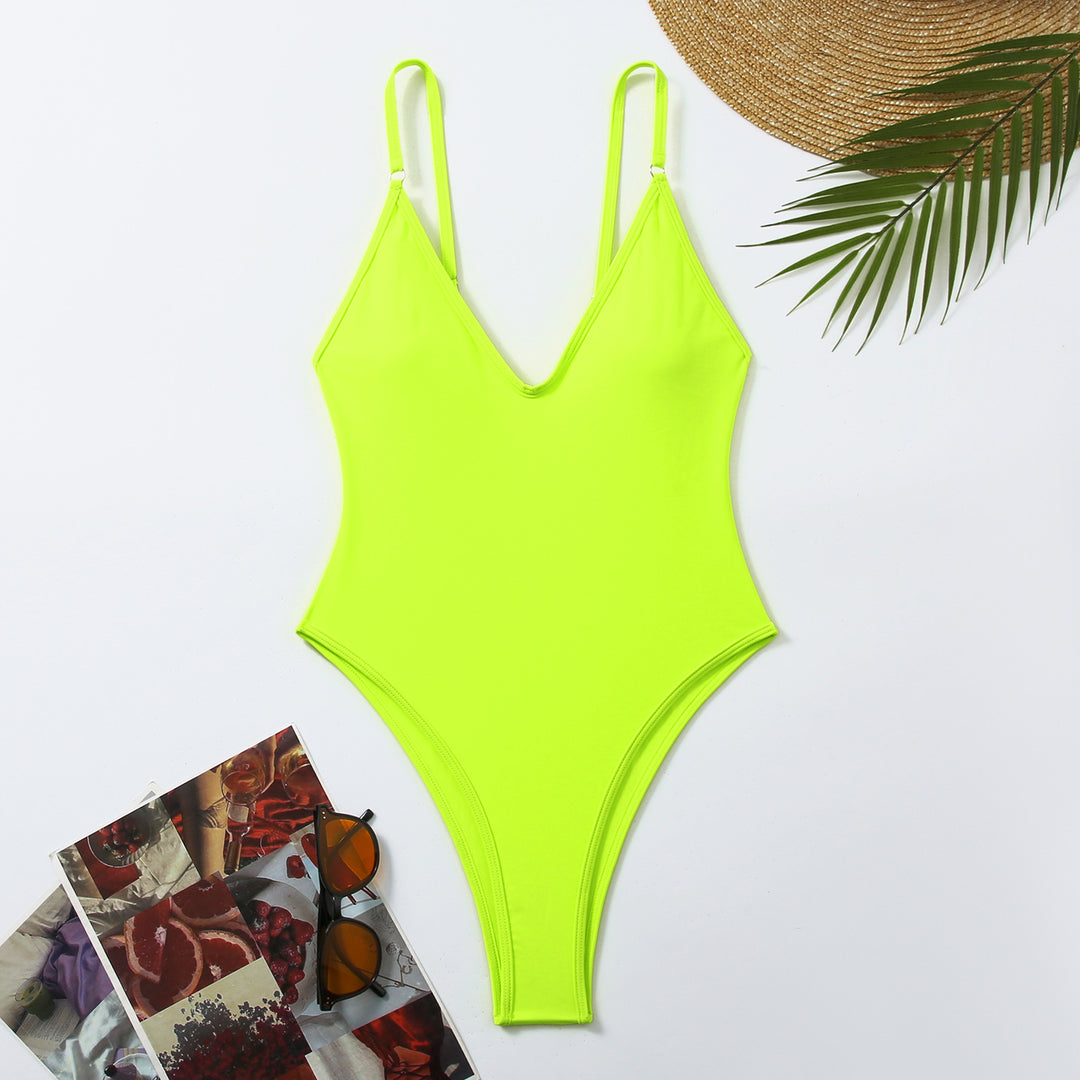 Women Designer Swimsuit with Elegant V-Neck Mune Fashion