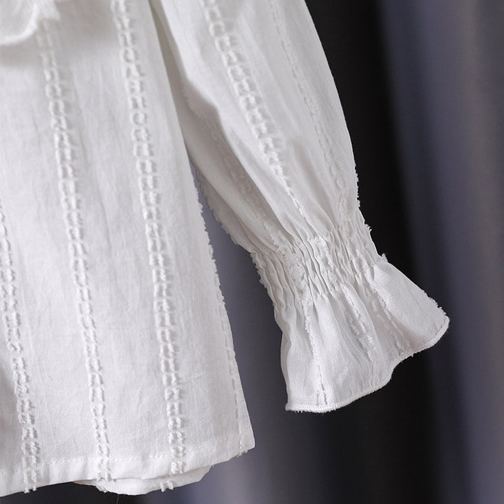 Girl blouse with ruffle details and broderie anglaise Mune Fashion
