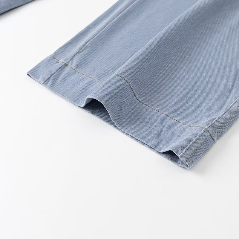 Women's loose high-waist lounge pants made of flowing viscose look with elastic waistband and side pockets Mune Fashion