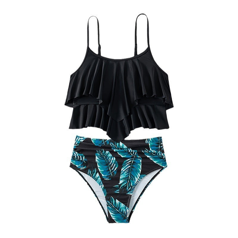 Women’s swim top with ruffle design and high-cut bikini bottoms Mune Fashion