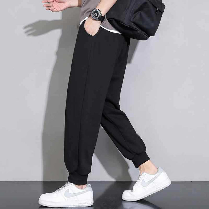 Men's Relaxed Sweatpants with Drop Crotch, Drawstring, and Ribbed Cuffs Mune Fashion