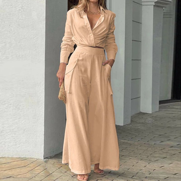 Women's Wide Palazzo Pants with Extra Wide Leg, High Waist and Side Pockets Mune Fashion