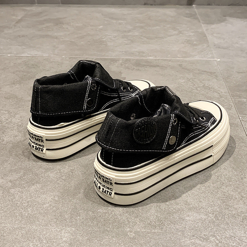 Ladies High-Top Sneakers with fashionable platform and adjustable ankle strap Mune Fashion