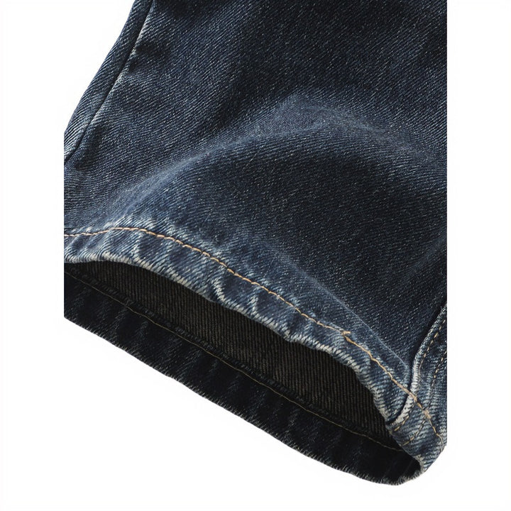 Men's cargo jeans with patch leg pockets and used wash Mune Fashion