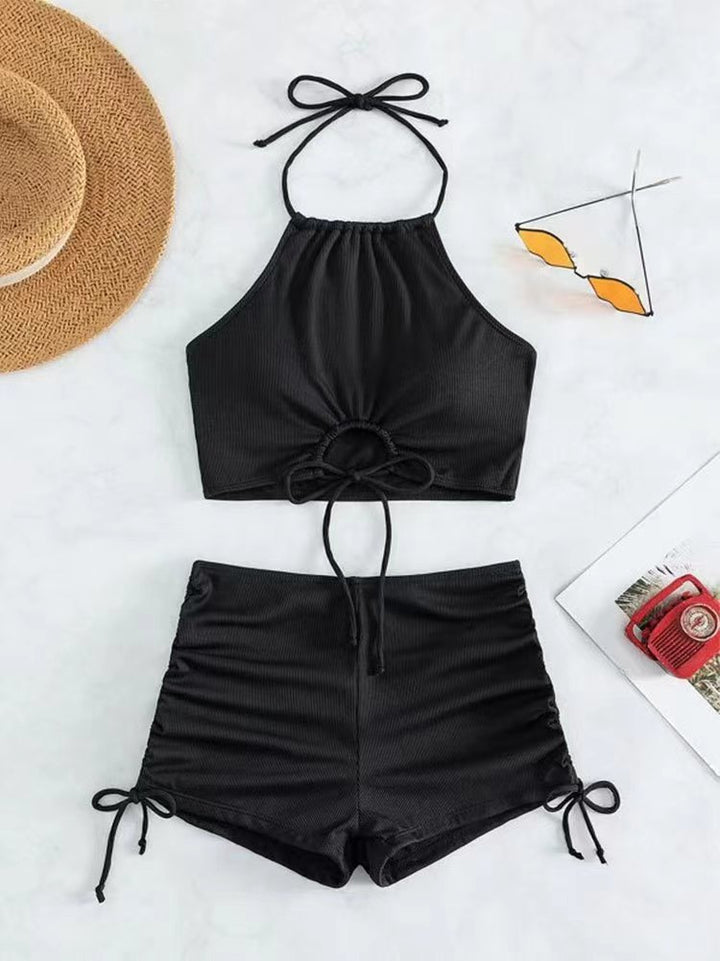 Women's Stylish Swim Top with Innovative Gathering and Adjustable Straps Mune Fashion