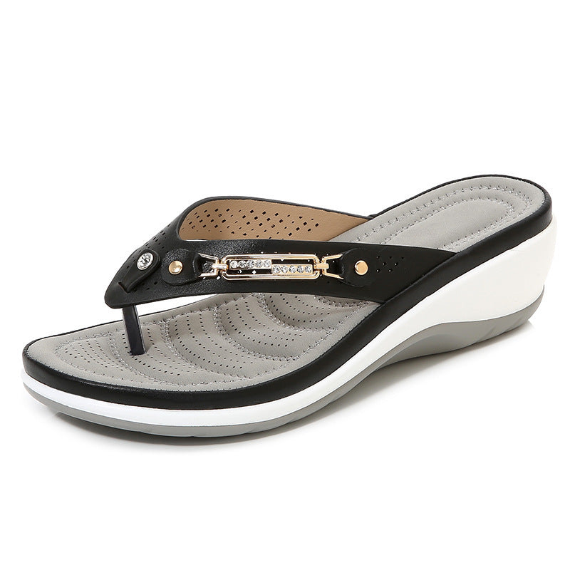 Damen Komfort-Zehentrenner mit ergonomischer Keilsohle Mune Fashion