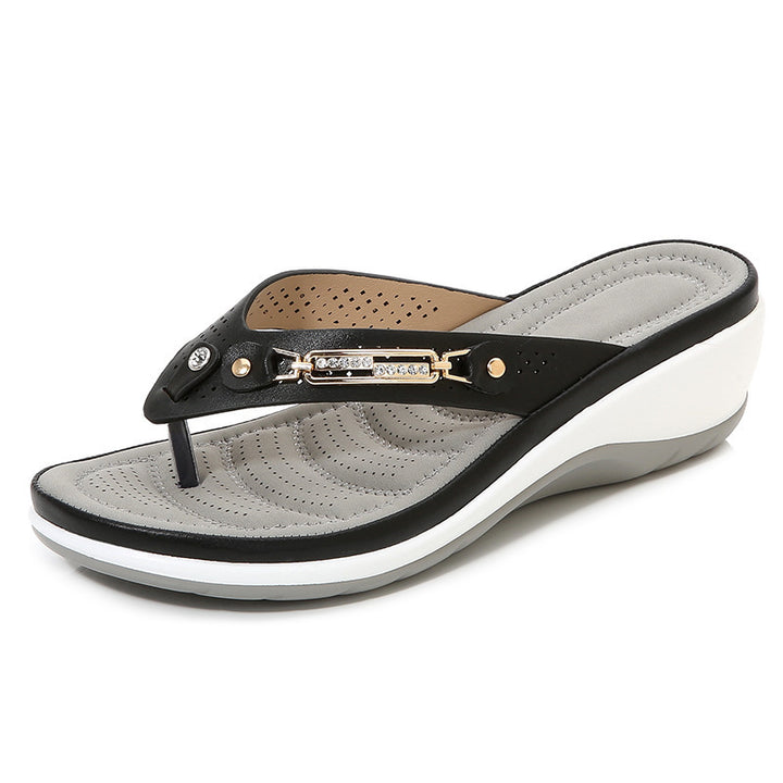 Damen Komfort-Zehentrenner mit ergonomischer Keilsohle Mune Fashion