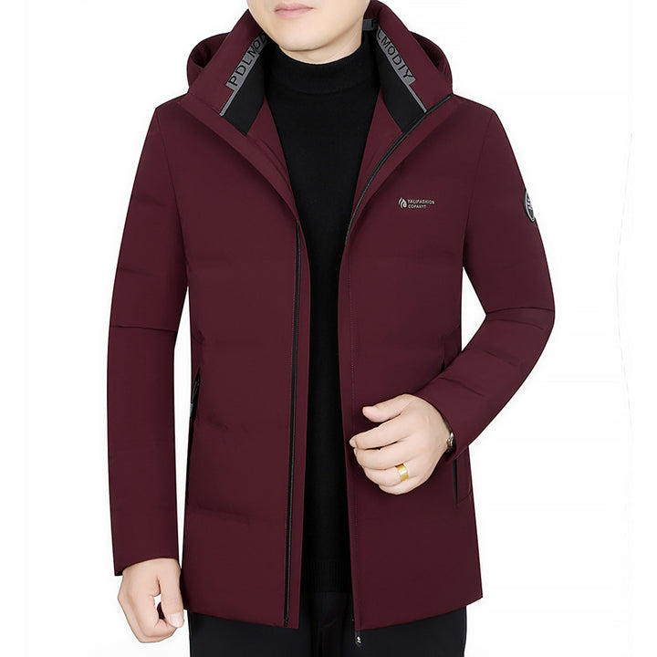 Men's Quilted City Coat with Hood, Seamless Minimal Design and Windproof Performance Outer Shell Mune Fashion