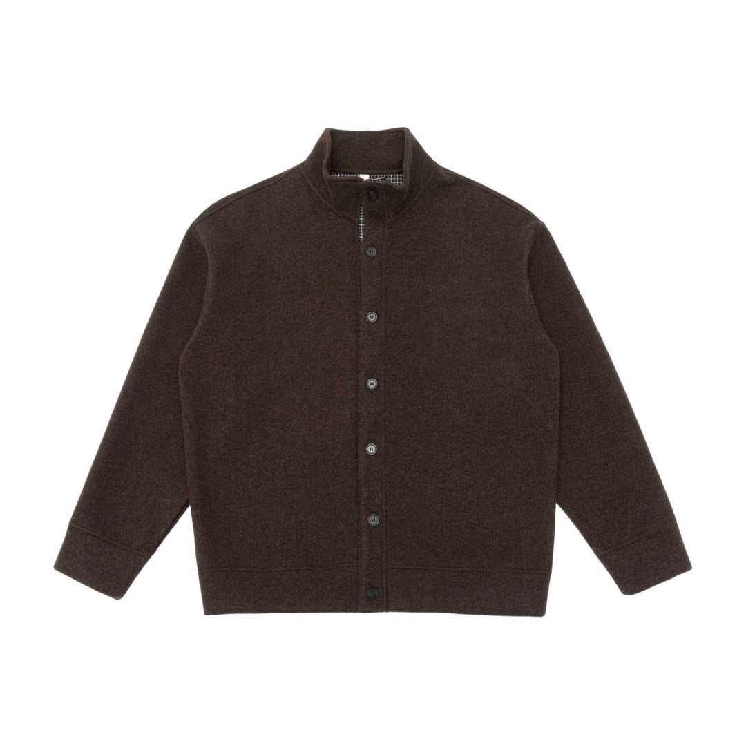 Men's wool blend jacket with stand-up collar and full button placket Mune Fashion