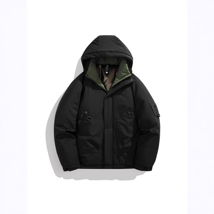 Men's Padded Outdoor Jacket with Hood, Multi-Functional Pockets and Windproof Outer Layer Mune Fashion