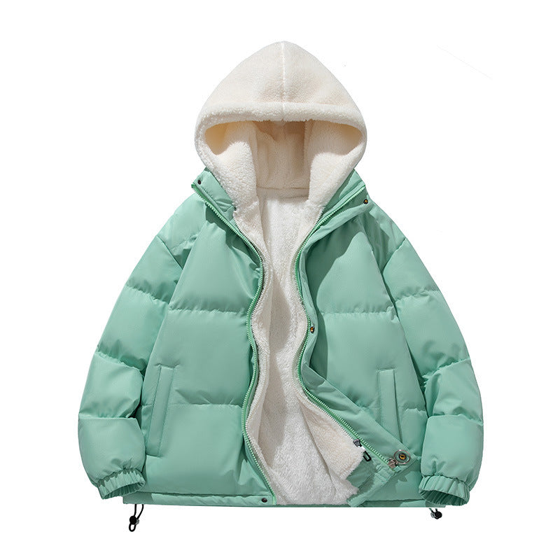 Women's Padded Hoodie Jacket with Soft Fleece Lining Mune Fashion