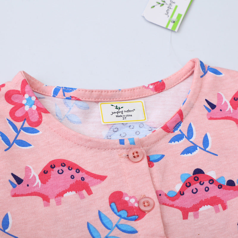 Girls' cotton dress with cheerful dinosaur motifs Mune Fashion