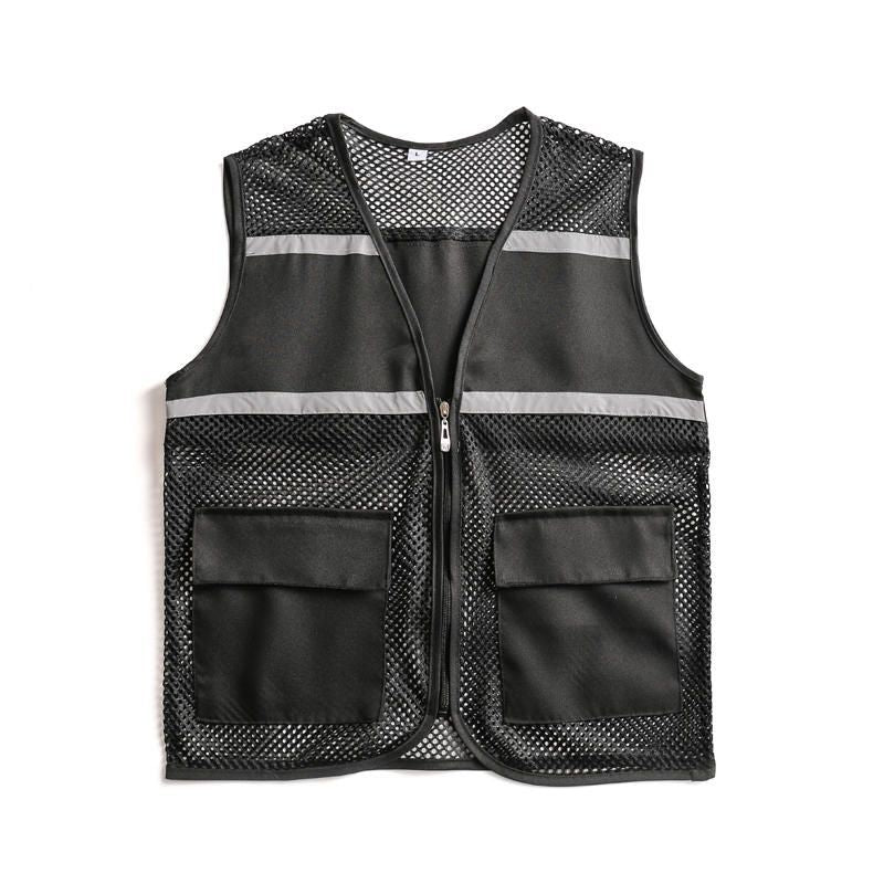 Unisex Visible Utility Vest with Breathable Mesh, Reflective Straps and Generous Front Pockets Mune Fashion