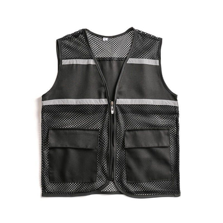 Unisex Visible Utility Vest with Breathable Mesh, Reflective Straps and Generous Front Pockets Mune Fashion