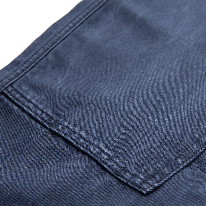 Men's Wide Utility Denim Pants with Drawstring Waistband and Patch Pockets Mune Fashion