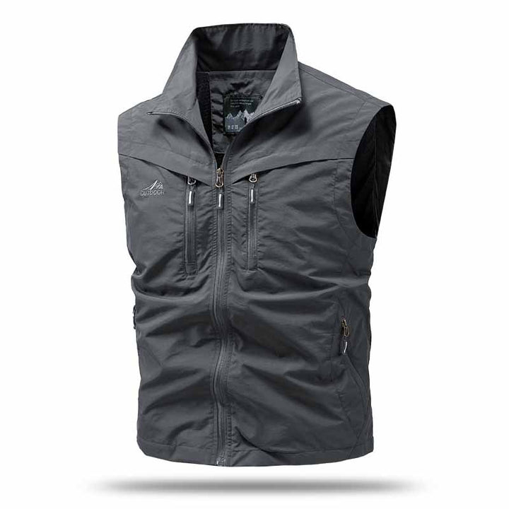 Men's Technical Utility Vest with High Collar and Multi-Pockets Mune Fashion