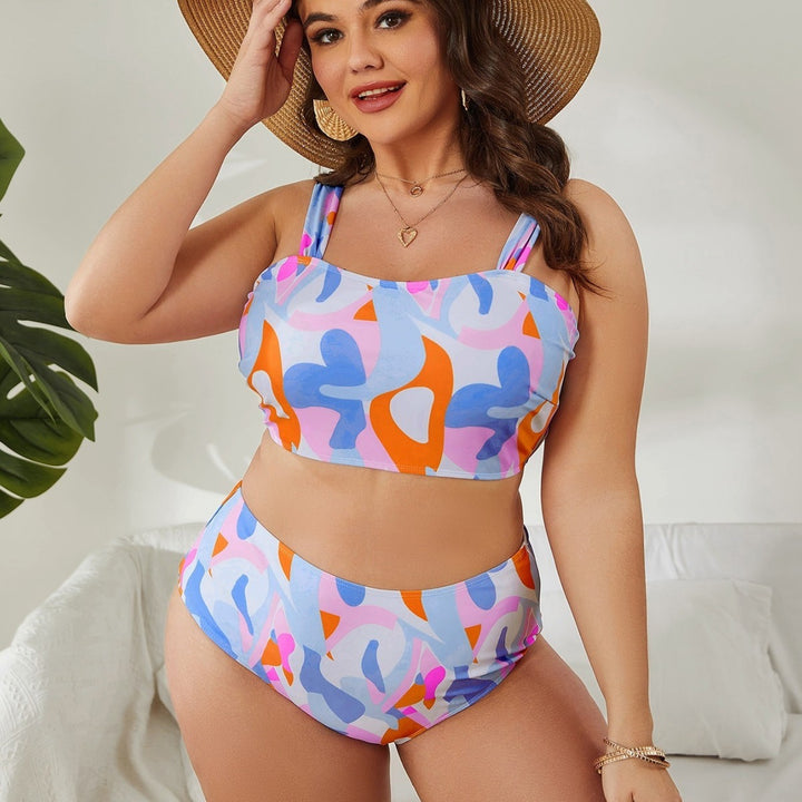 Women High-cut Bikini Set with Fashionable Pattern Mune Fashion