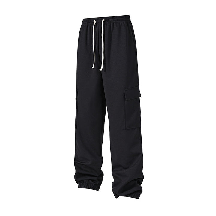Men's loose cargo jogger pants with elastic waistband, drawstring and patch flap pockets Mune Fashion