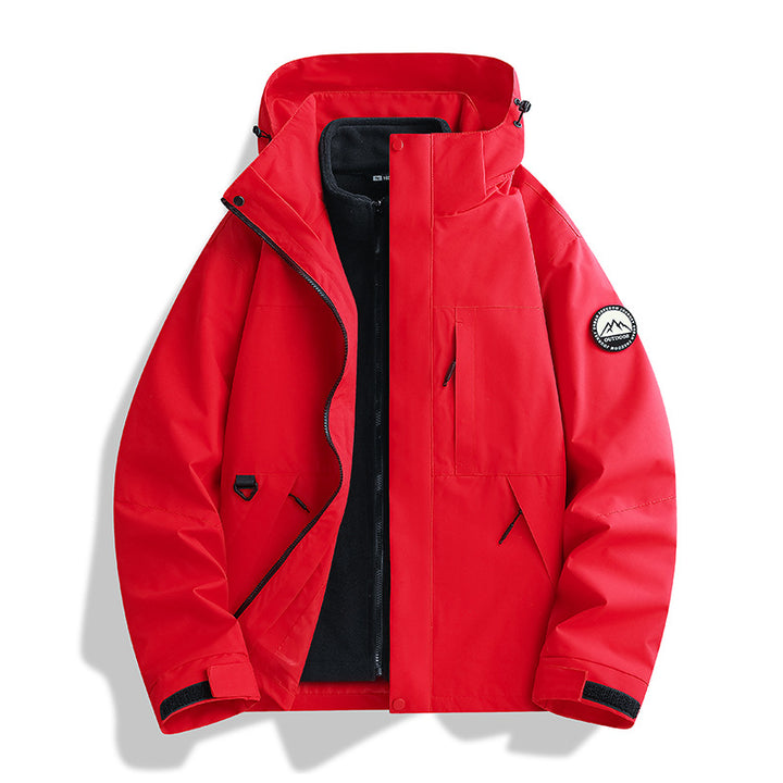 Women's Water-Repellent Parka with Removable Fleece Inner Jacket and Hood Mune Fashion