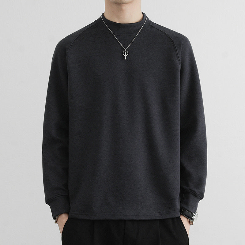 Men's Minimalist Mockneck Sweatshirt made of Tech Fleece with Raglan Sleeves Mune Fashion