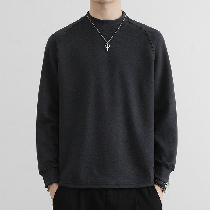 Men's Minimalist Mockneck Sweatshirt made of Tech Fleece with Raglan Sleeves Mune Fashion
