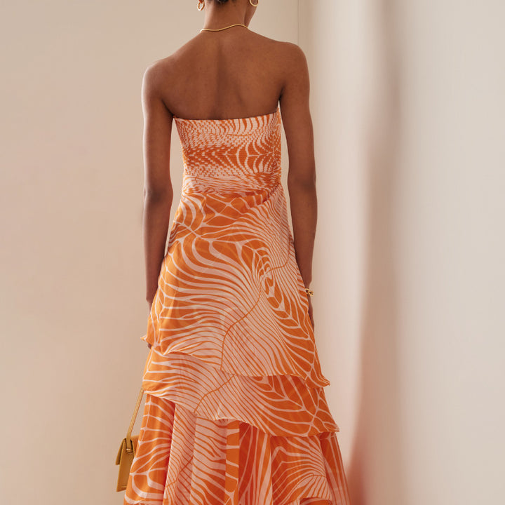 Women's bikini set with asymmetrical top and flowing maxi skirt Mune Fashion