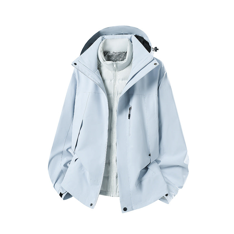 Women's Two-Piece Softshell Parka with Removable Quilted Inner Jacket Mune Fashion