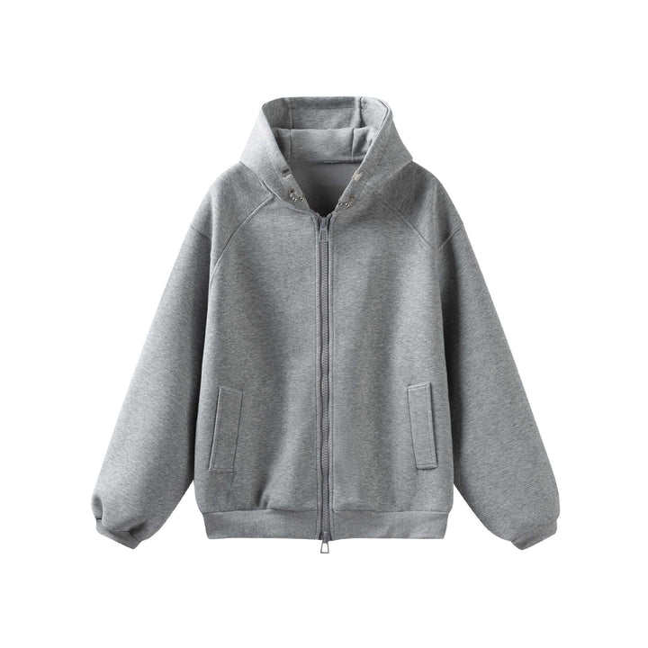 Unisex Oversize Hoodie Jacket with High Collar, Two-Way Zipper and Integrated Insert Pockets Mune Fashion