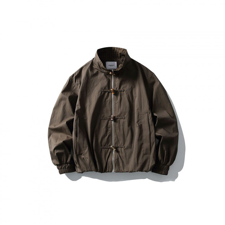 Men's short jacket with stand-up collar and decorative toggle fastenings Mune Fashion