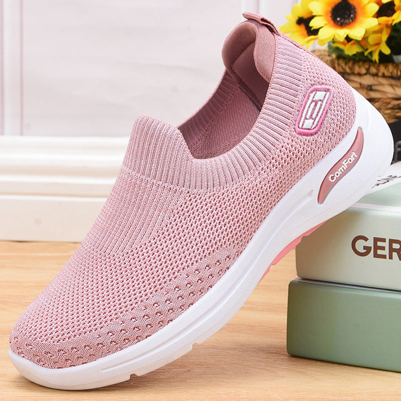 Women's seamless knit slip-on with elastic entry and shock-absorbing comfort sole Mune Fashion