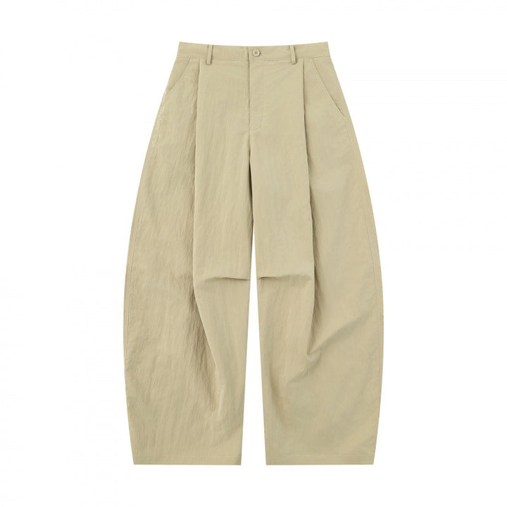 Women Wide Balloon Pants made of Cotton Blend with High Waist and Elastic Back Rubber Mune Fashion