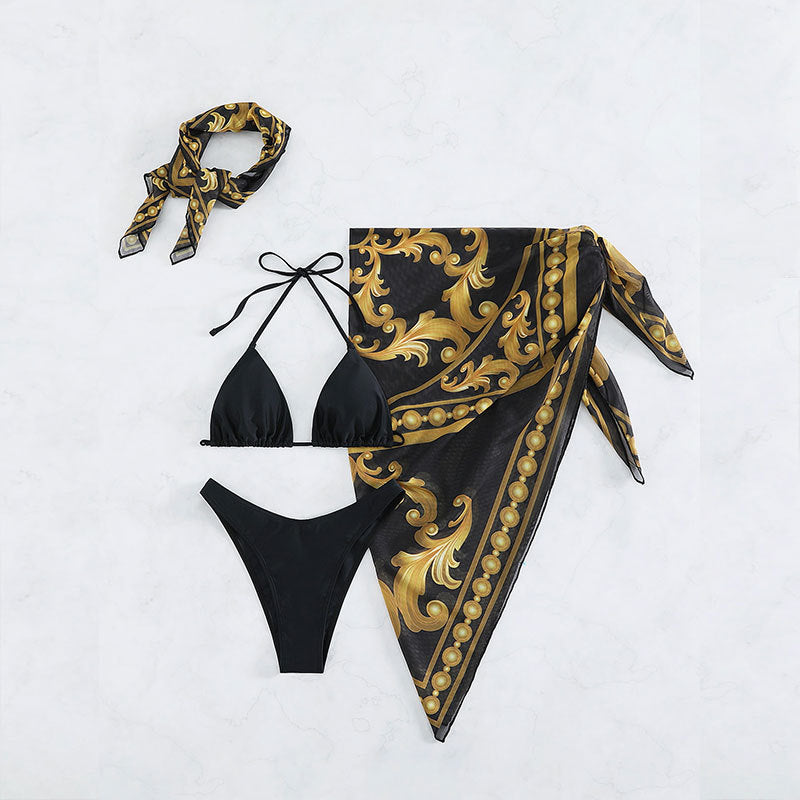 Women's elegant bikini set with curved design and pareo Mune Fashion