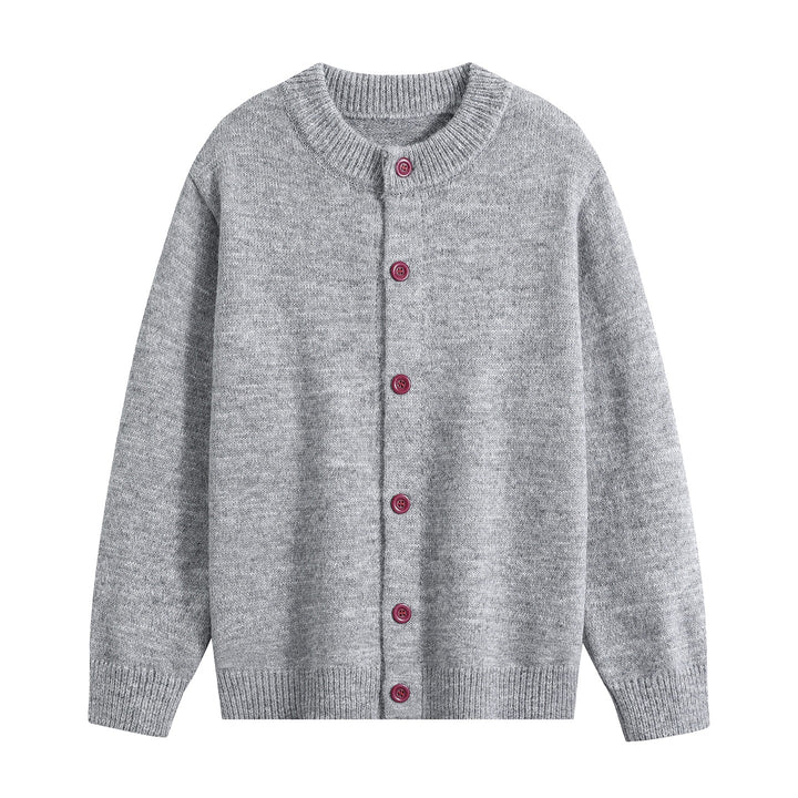 Women's Oversized Cardigan with Round Neck, Ribbed Hem & Contrast Buttons Mune Fashion