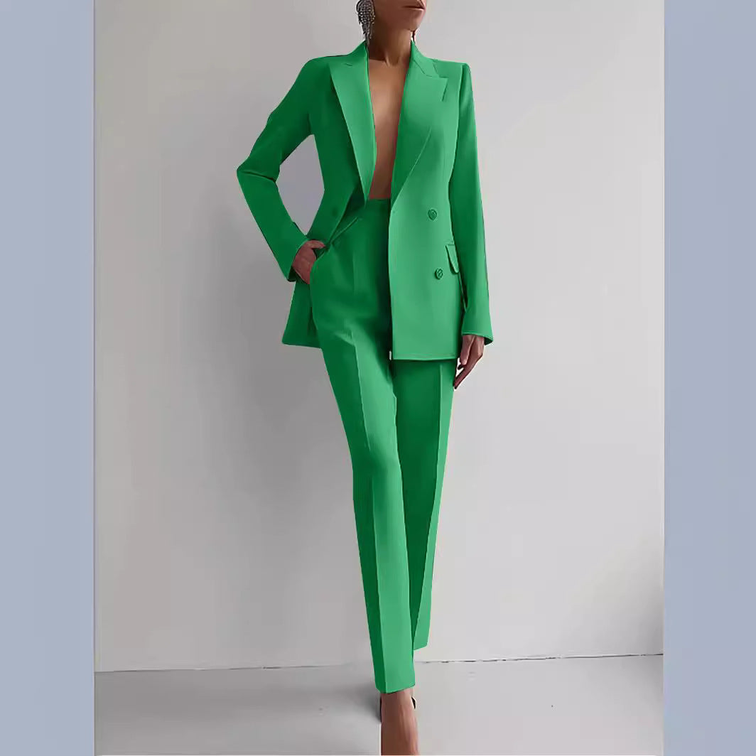 Women's Elegant Double Blazer-Pants Set Mune