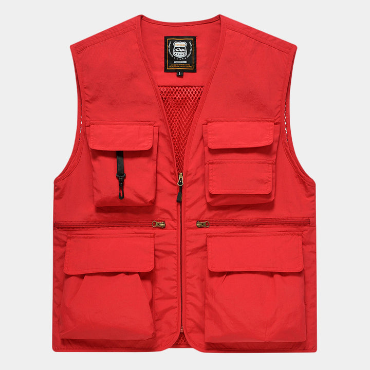 Men's multifunctional vest in expedition style with mesh inner lining and quick access pockets Mune Fashion