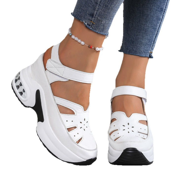 Damen Keil-Sandalen mit luftgepolsterter Sohle und Klettverschluss Mune Fashion