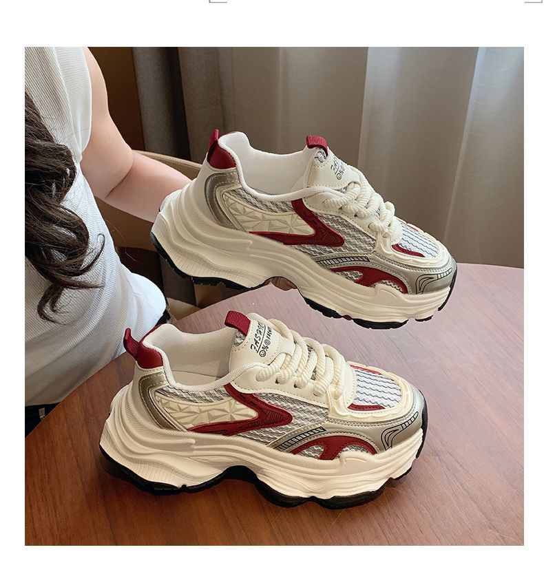 Women's Sporty Chunky Sneakers with Breathable Mesh Structure and Cushioned Sole Mune Fashion