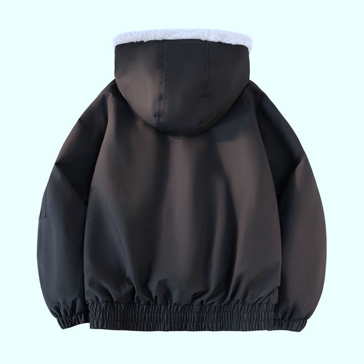 Men's hooded bomber jacket with teddy lining, water-repellent outer shell and utility pockets Mune Fashion