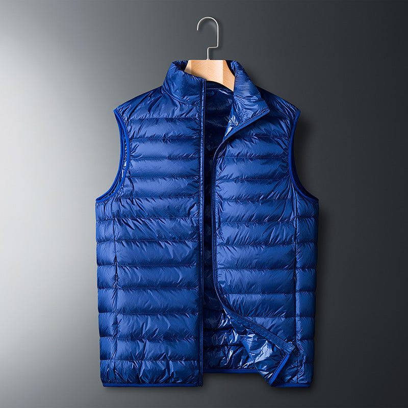 Men's ultralight quilted thermal vest with stand-up collar and windproof outer shell Mune Fashion