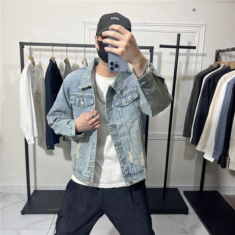 Men's Fashionable Casual Jeans Jacket Mune Fashion