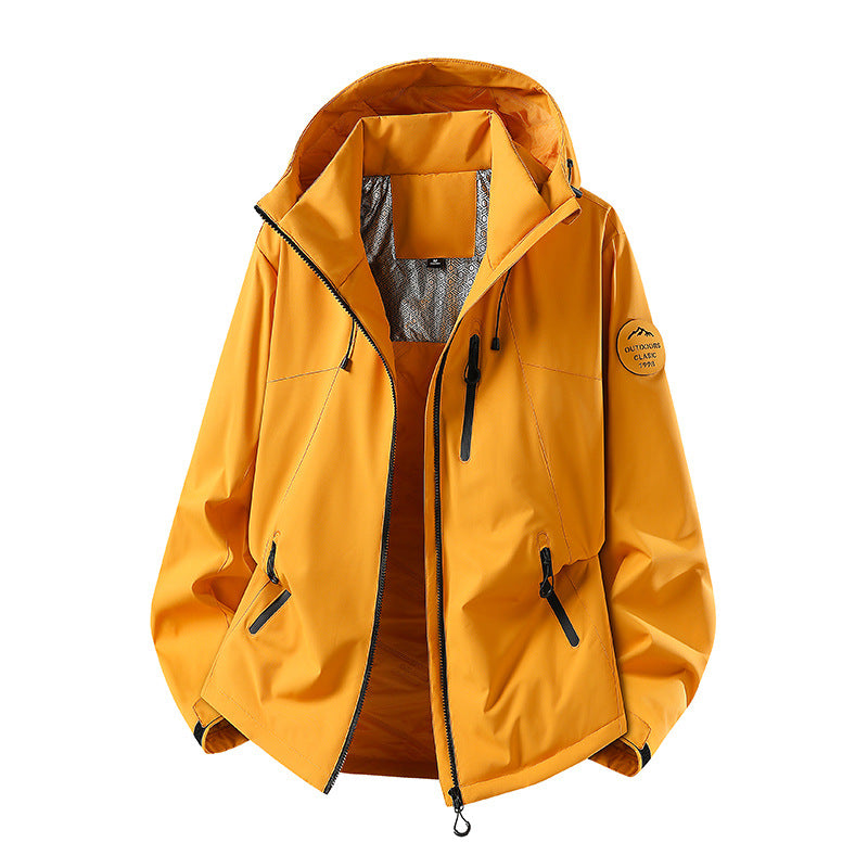 Men's Water-Repellent Softshell Jacket with Hood and Zipper Pockets Mune Fashion