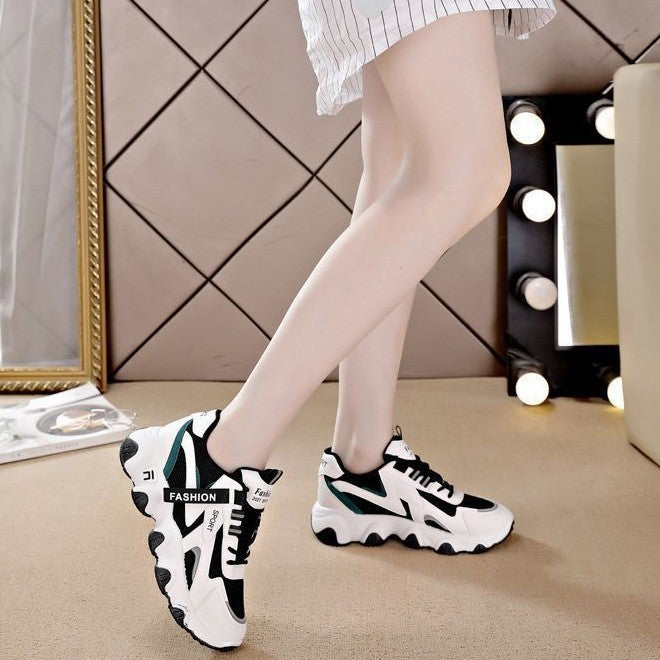 Women's Sporty Sneakers with Breathable Mesh Upper and Cushioned Outsole Mune Fashion