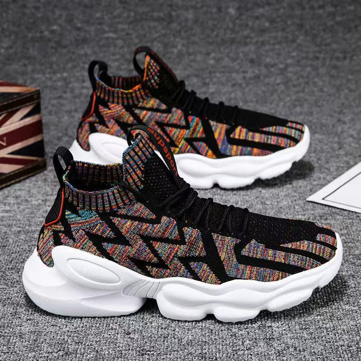 Women's Sporty Crew Socks Sneakers with Breathable Knitted Surface and Dynamic Design Mune Fashion
