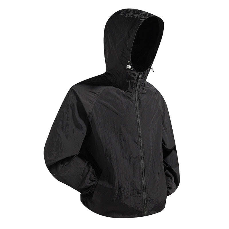 Unisex Lightweight packable hooded windbreaker with water-repellent ripstop shell and adjustable hood Mune Fashion